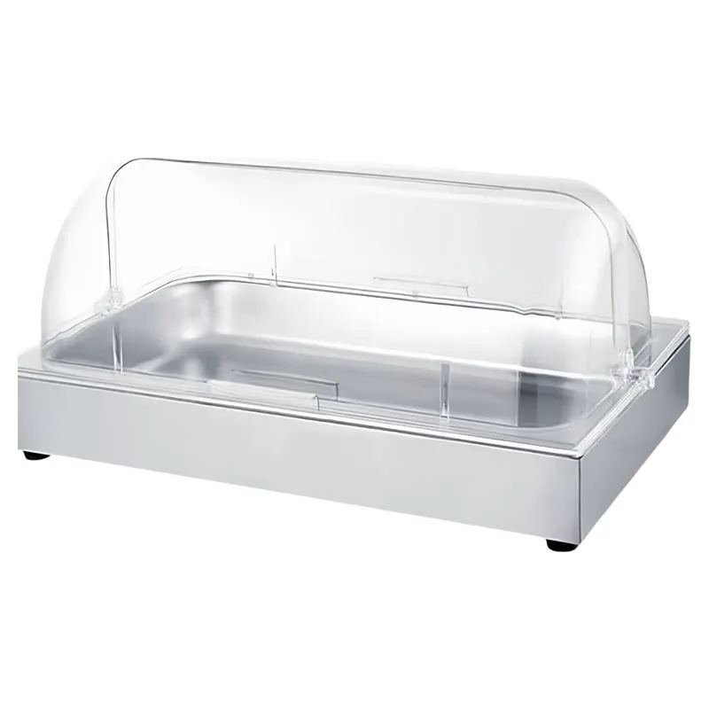 Stainless Steel Mini Countertop Freezer Display, Compact Refrigerated Showcase for Fruit & Dessert