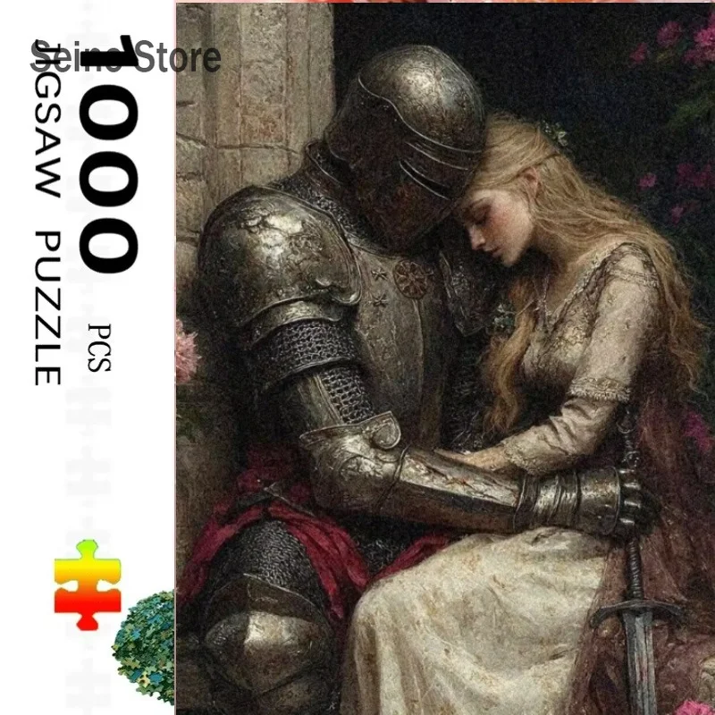 1 Box 500 Pieces 38X52CM Couple Princess Knight Jigsaw Puzzles 500 Pieces Cardboard Picture Landscape Puzzles Family Games
