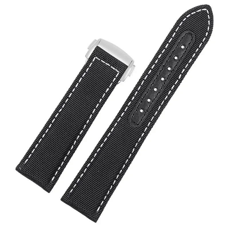 19mm 20mm Canvas Nylon Watchbands For Omega Seamaster 300 Speedmaster AT150 Omega Speedmaster Slubby 310.32 Series Nylon Strap