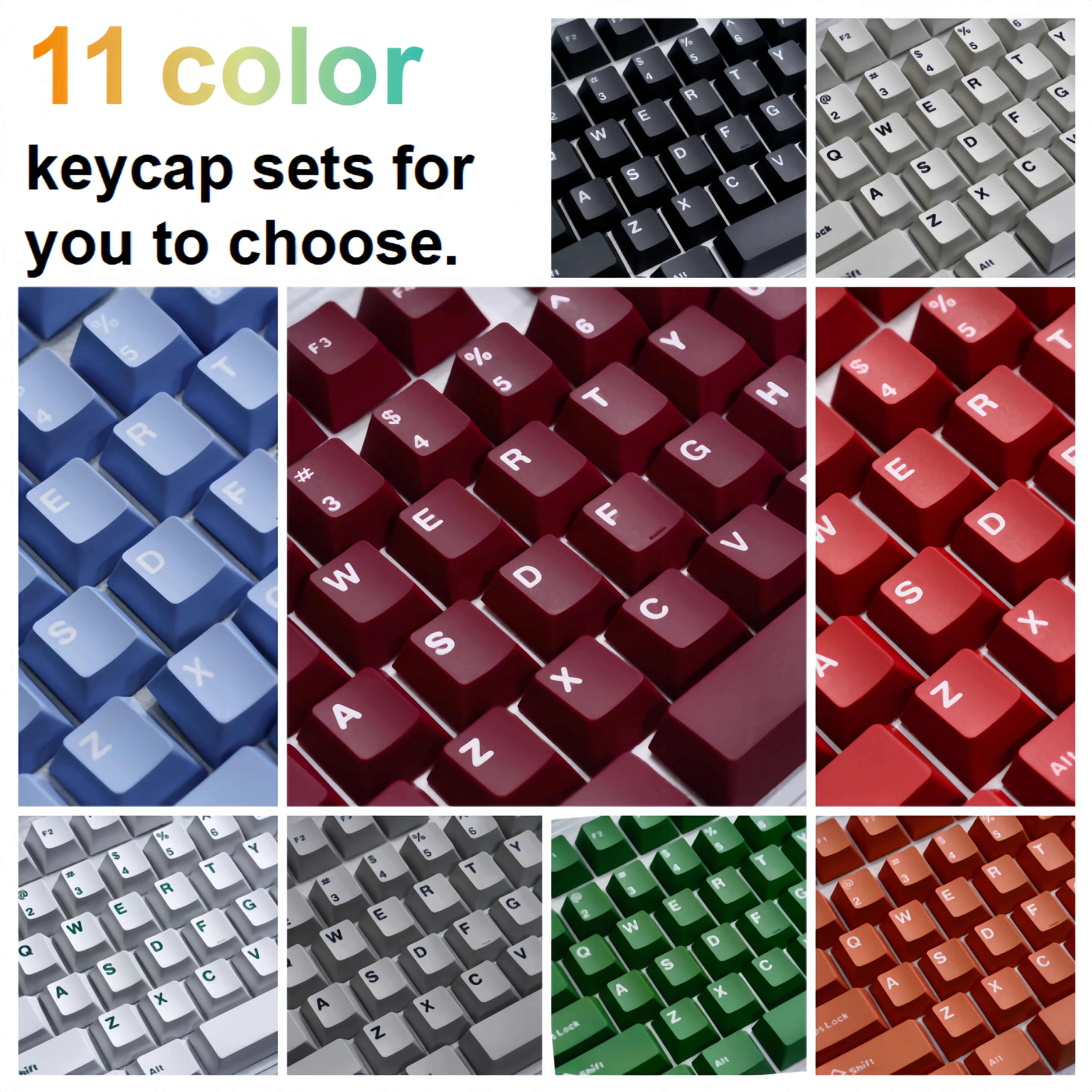 11 Colors PBT Keycaps 126 Keys Cherry Profile Double-shot Legends Keycap Set for Mx Cherry Switch Mechanical Keyboard DIY Kit image 3