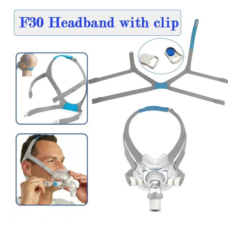 Headgear Strap for Resmed Airfit F30 Cpap Full Mask Respirator Head Strap with Magnetic Clip Connector