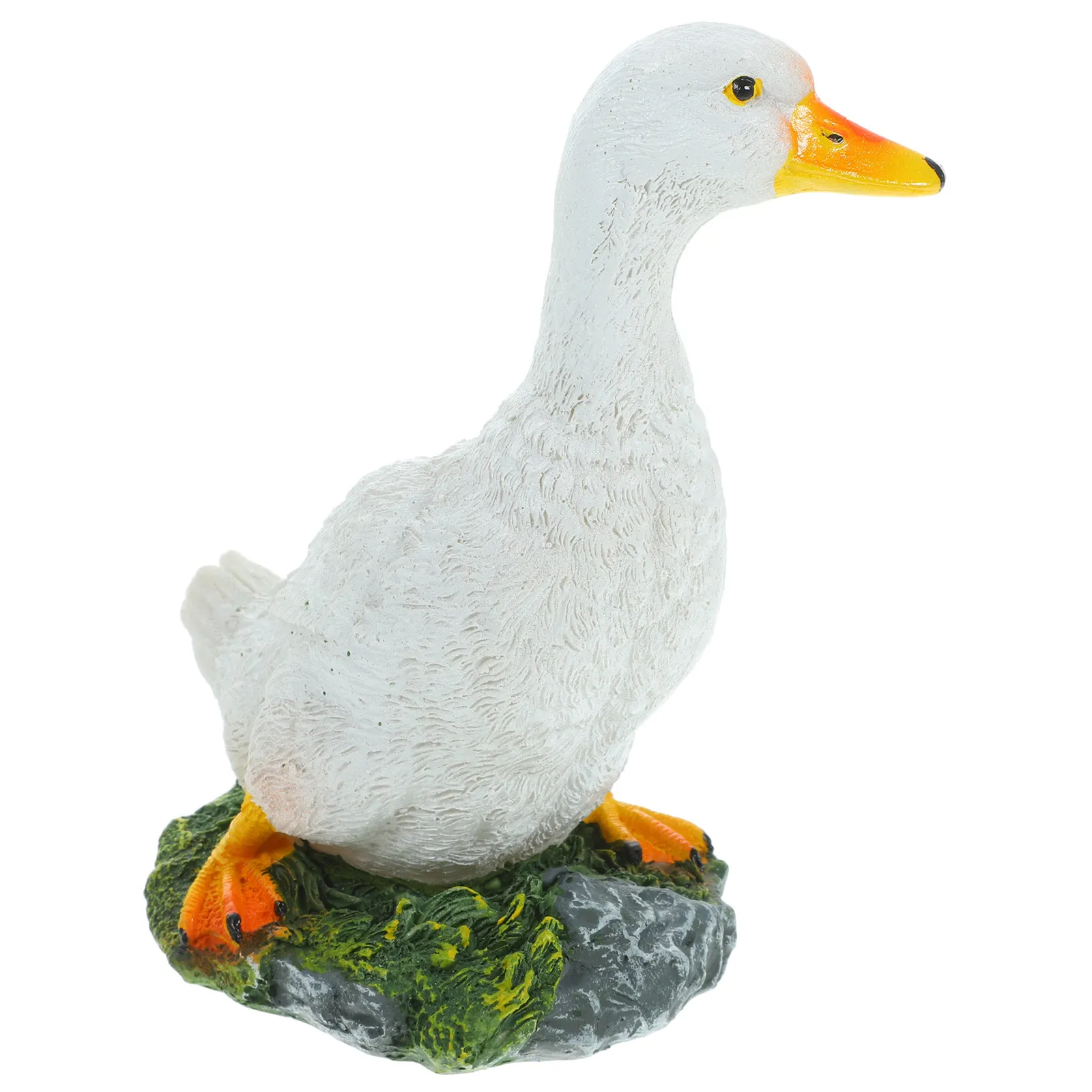2Pcs Resin Duck Lifelike Garden Decor Decorative Statue Outdoor Yard Ornament Pond Decoration Vivid Faux Landscape Supplies