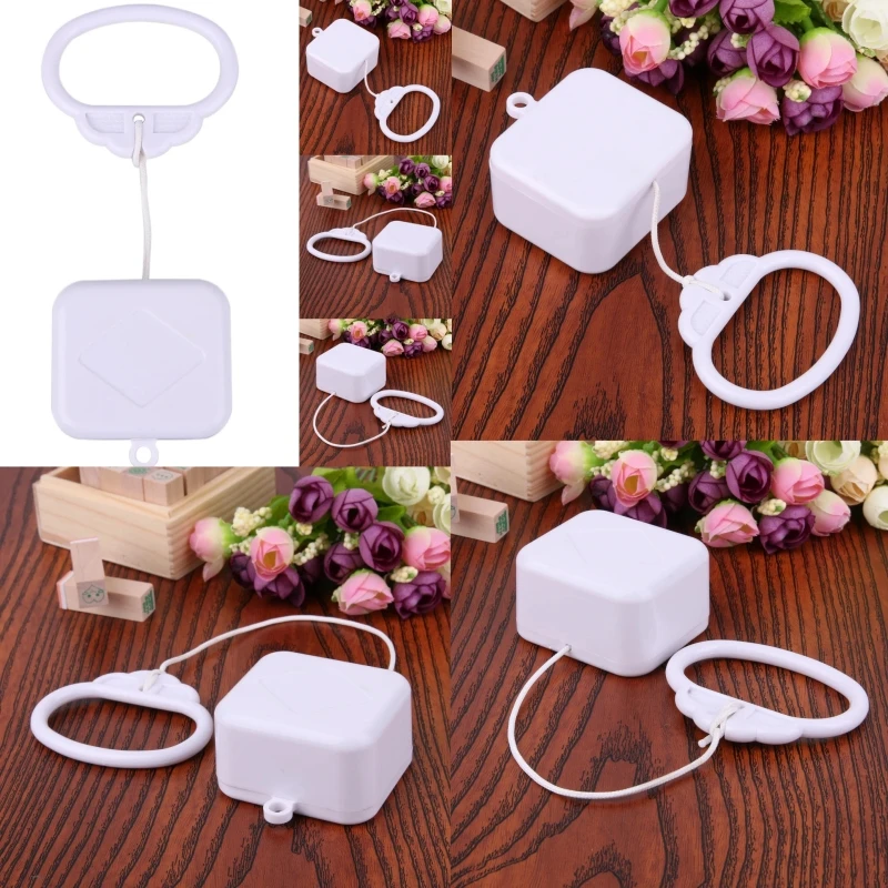 White Baby Infant Kids Bed Bell Rattle Toy Pull String Cord Music Box Gifts New Parts Accessories For Children Brahms Lullaby