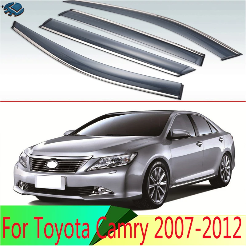 For Toyota Camry 2007 2008 2009 2010 2011 2012 Plastic Exterior Visor Vent Shades Window Sun Rain Guard Deflector 4pcs