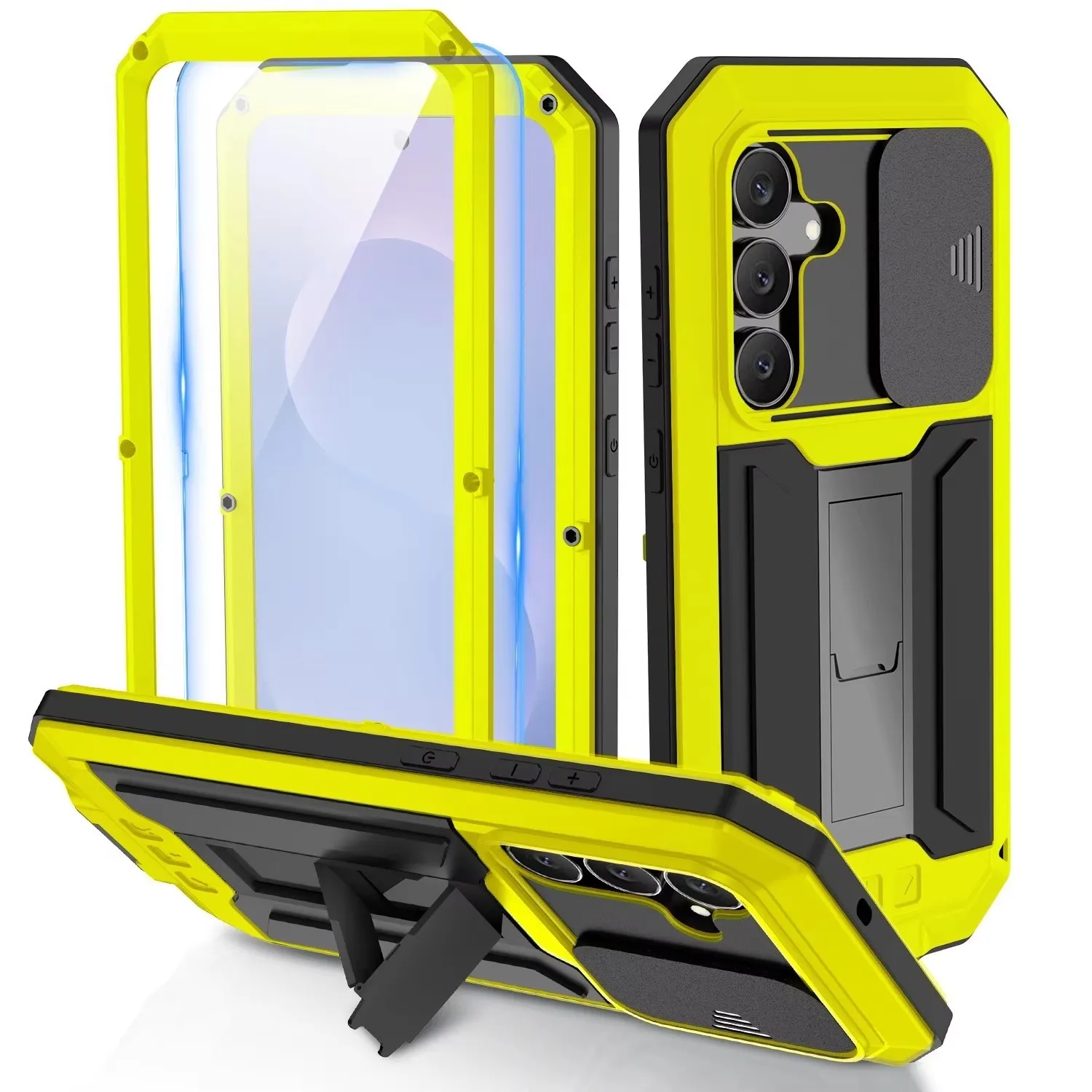 Hot sales Metal Cases For Samsung S25 Edge S24 S23 S26 S22 S21 Ultra With Screen Sliding Cover Shockproof Glass Screen