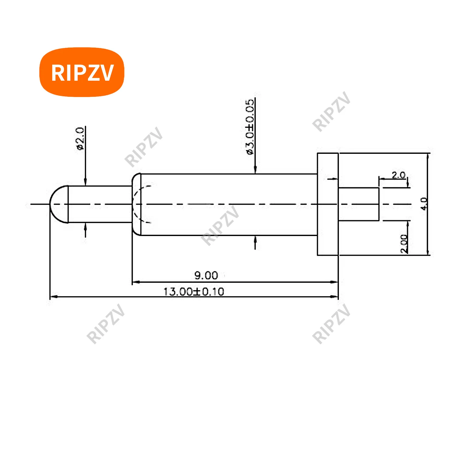 1000pcs DHL/UPS/EMS D4x15mm Spring loaded electrical contact pins pogo pin test probe pin RIPZV Customized