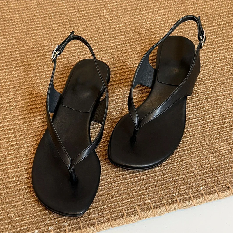 Clip Toe Sandals for Women Heeled Shoes Fashion Casual Slippers Beach Walking Flip Flops Dress Designer Female Slides view 3