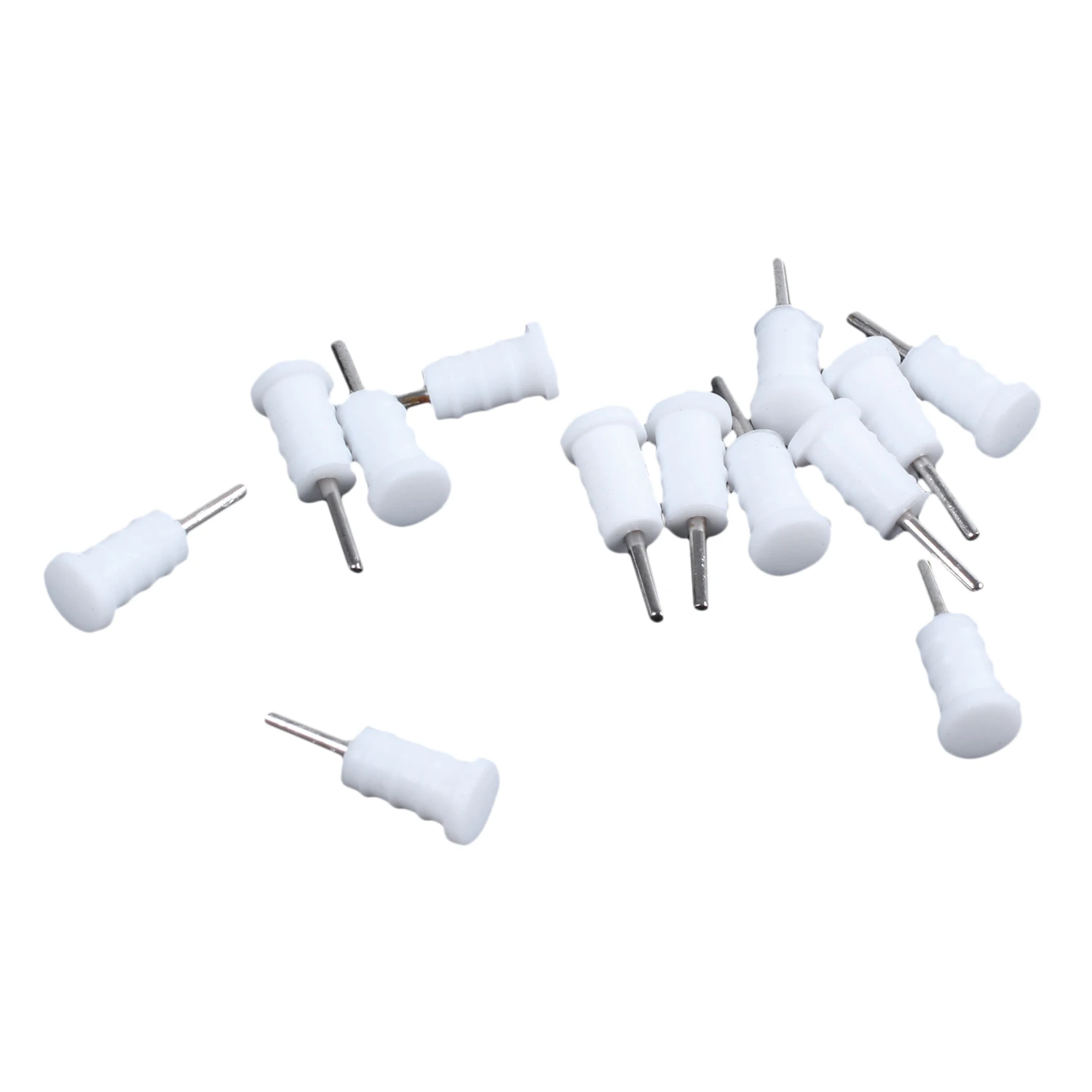 15 x headphone plug dust cap Micro-USB, white for mobile phone