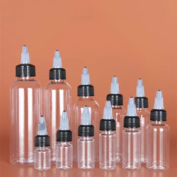 20-200ml pointed gel bottle squeeze drop transparent plastic squeezed semi cap nose extruded bottom painting ink setting split
