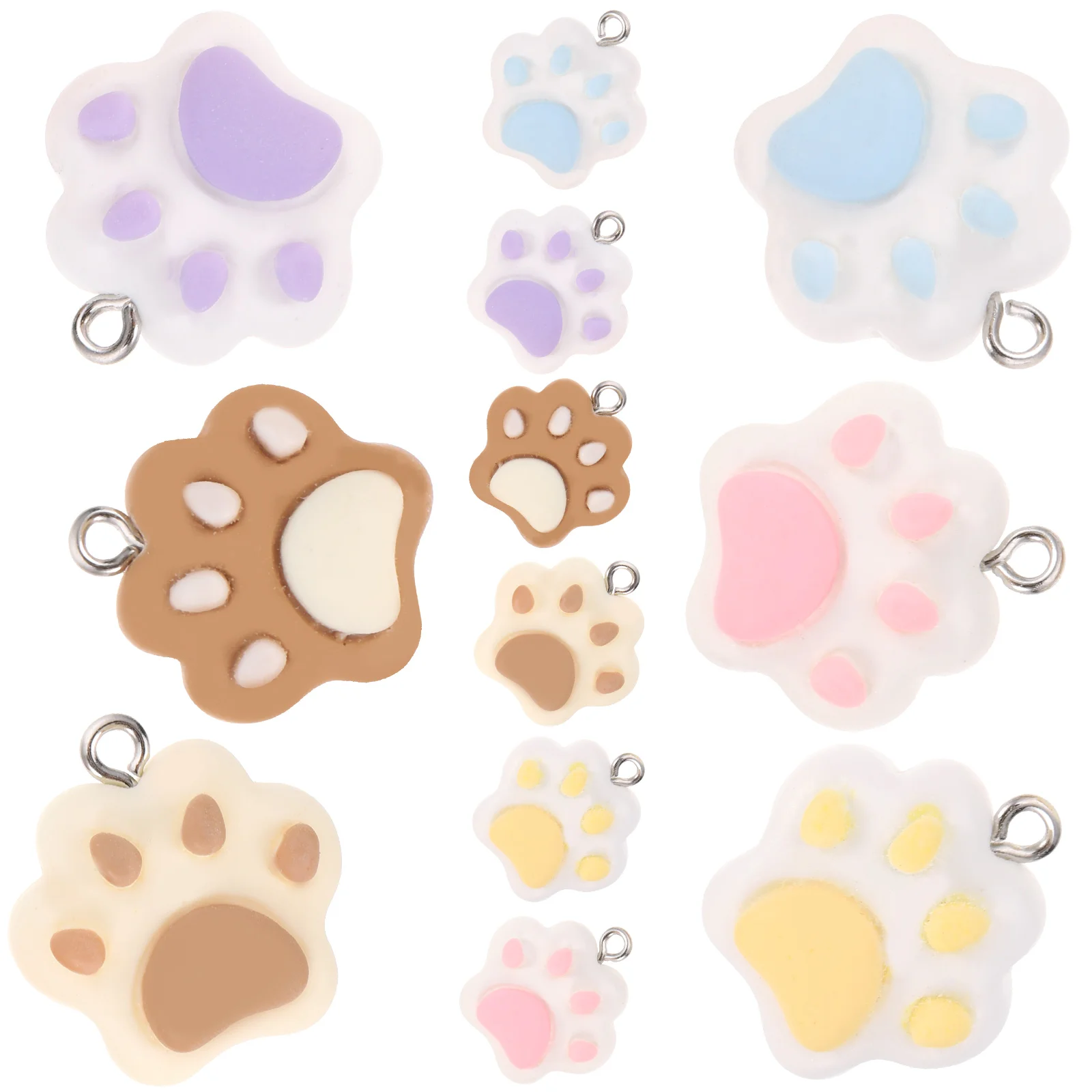 

18pcs Resin Dog Paw Charms Cute Pendant For Diy Jewelry Making Keychain Bracelet Necklace Craft Supplies Accessory