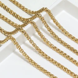 1 Meter Stainless Steel Braided Link Wheat Chains for DIY Women Punk Rock Necklace Accessories Jewelry Making Bracelet Supplies