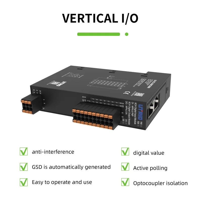 Wholesale Price 16/32 Digital Input and Output Remote IO Module Profinet/EtherCAT/Modbus TCP/CC-LINK Plc Programming Controller