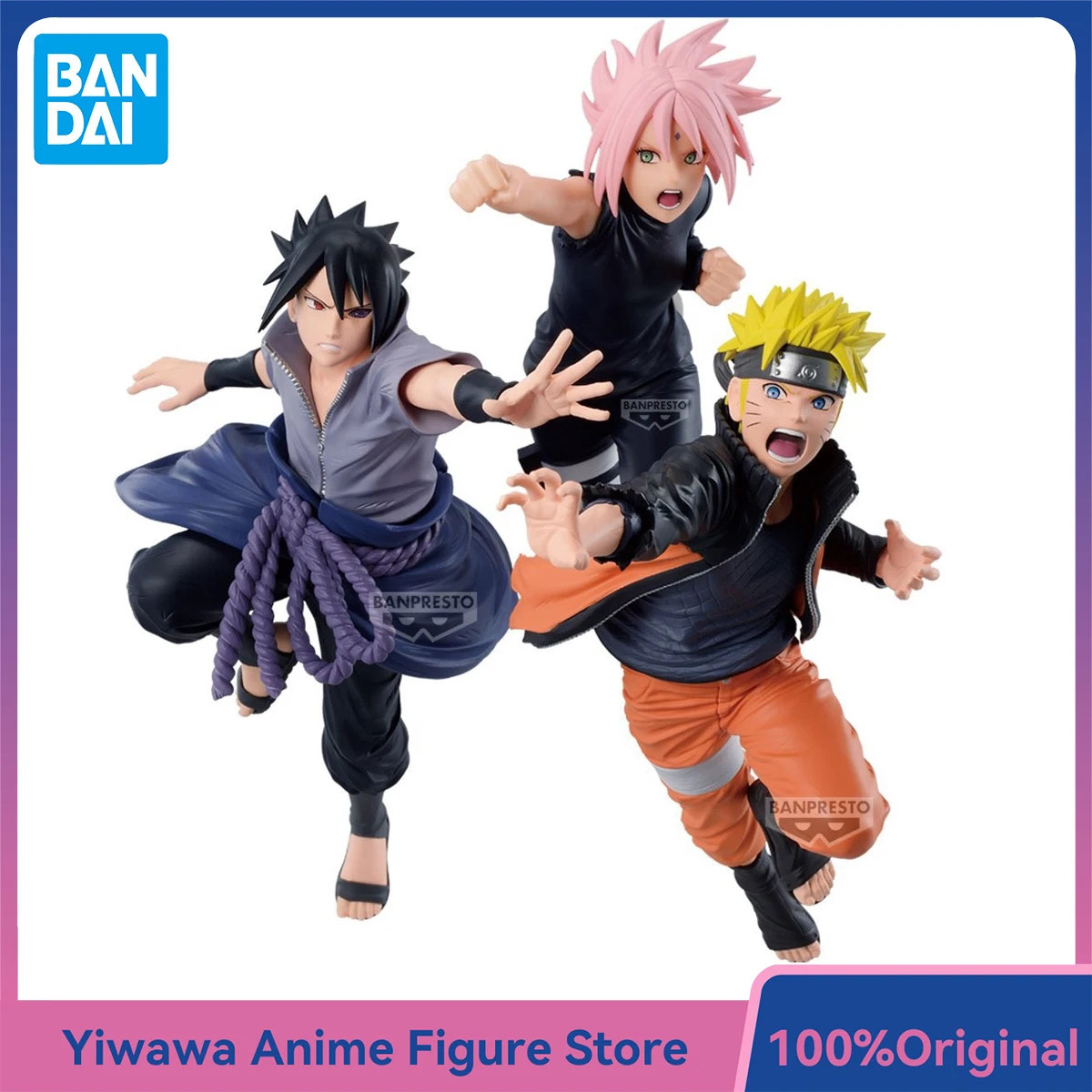 

Коллекционные фигурки Banpresto Vibration Stars: Наруто Узумаки, Саске Учиха, Сакура Харуно из аниме, серия 72, игрушки-модели
