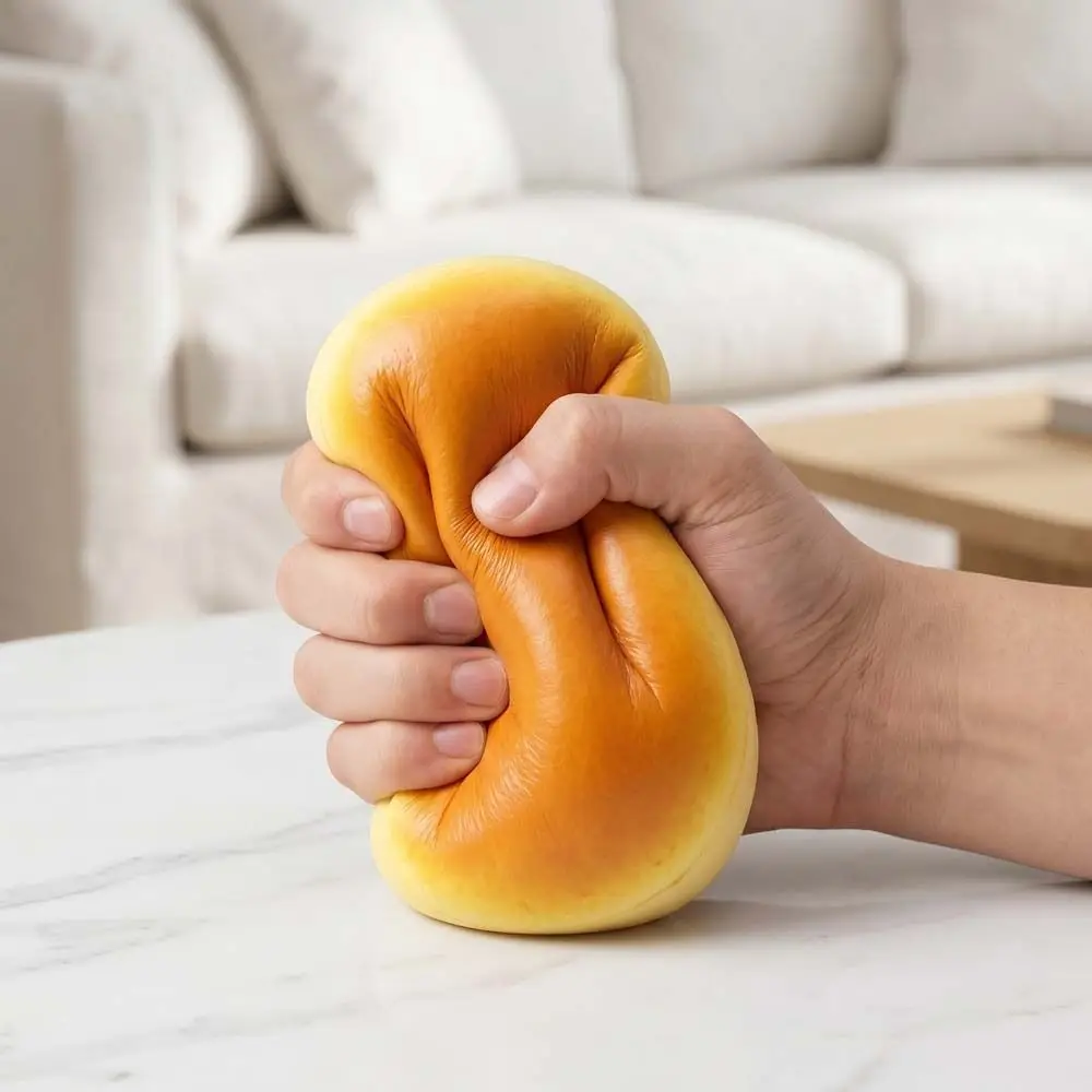 Simulated Simulated Cheese Cake Squeeze Slow Rising Oversized Bread Squishy Soft Elastic Realistic Sensory Fidget Bread