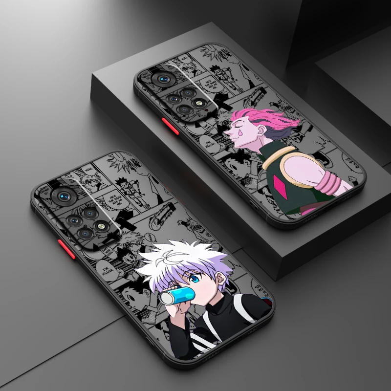 Аниме Killua Hunter X Hunter, матовый полупрозрачный чехол для Redmi Note 13, 12, 12S, 12T, 11, 11T, 11E, 10, 10S, 9 Pro Plus, искусственная кожа