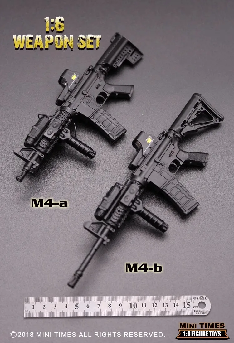 Mini Times Toys HK416 1/6 Male Soldier Plastic Mini Gun Model Toy Accessories Fit 12\'\' Action Figures In Stock