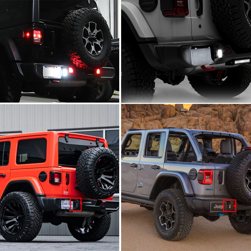 1Pcs For Jeep Wrangler JL 2017-2022 LED License Plate Lights Car Rear Number Plate Lamps 24smd White Canbus OEM#68310837AA