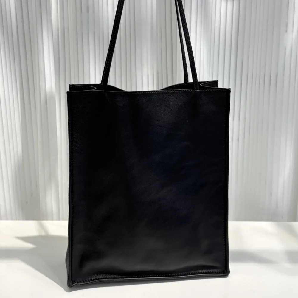 

VOLVAETEC New Simple Shopping Bag Inside and Outside Full Leather Sheepskin Leather Women's Bag Large Capacity Tote Bag Handbag