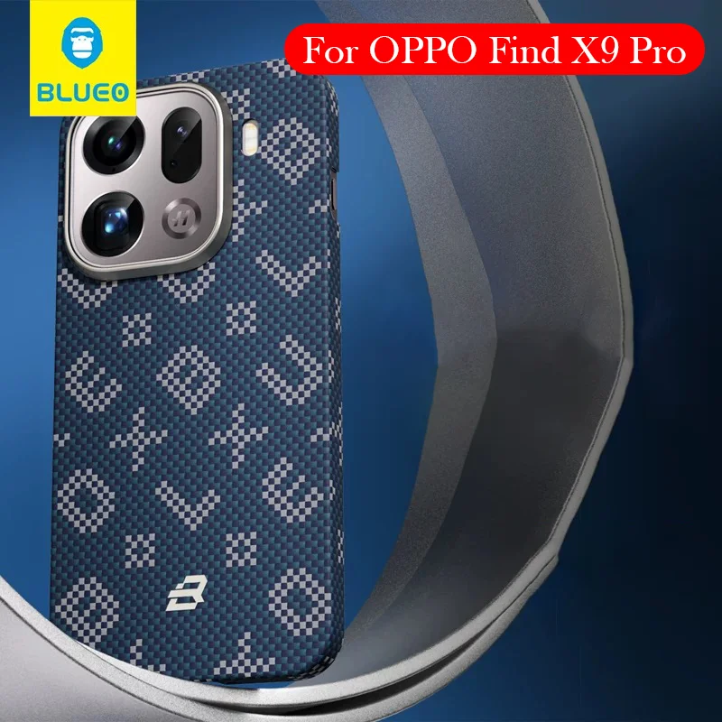 Blueo Carbon Fibre Case For OPPO Find X9 Pro Kevlar Wireless Charging Back Cover Case for OPPO FIND X9 PRO