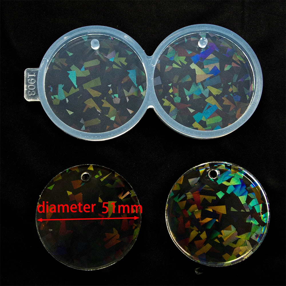 Shiny Glossy Holographic Silicone Mold for UV Resin Casting Moulds DIY Epoxy Resin