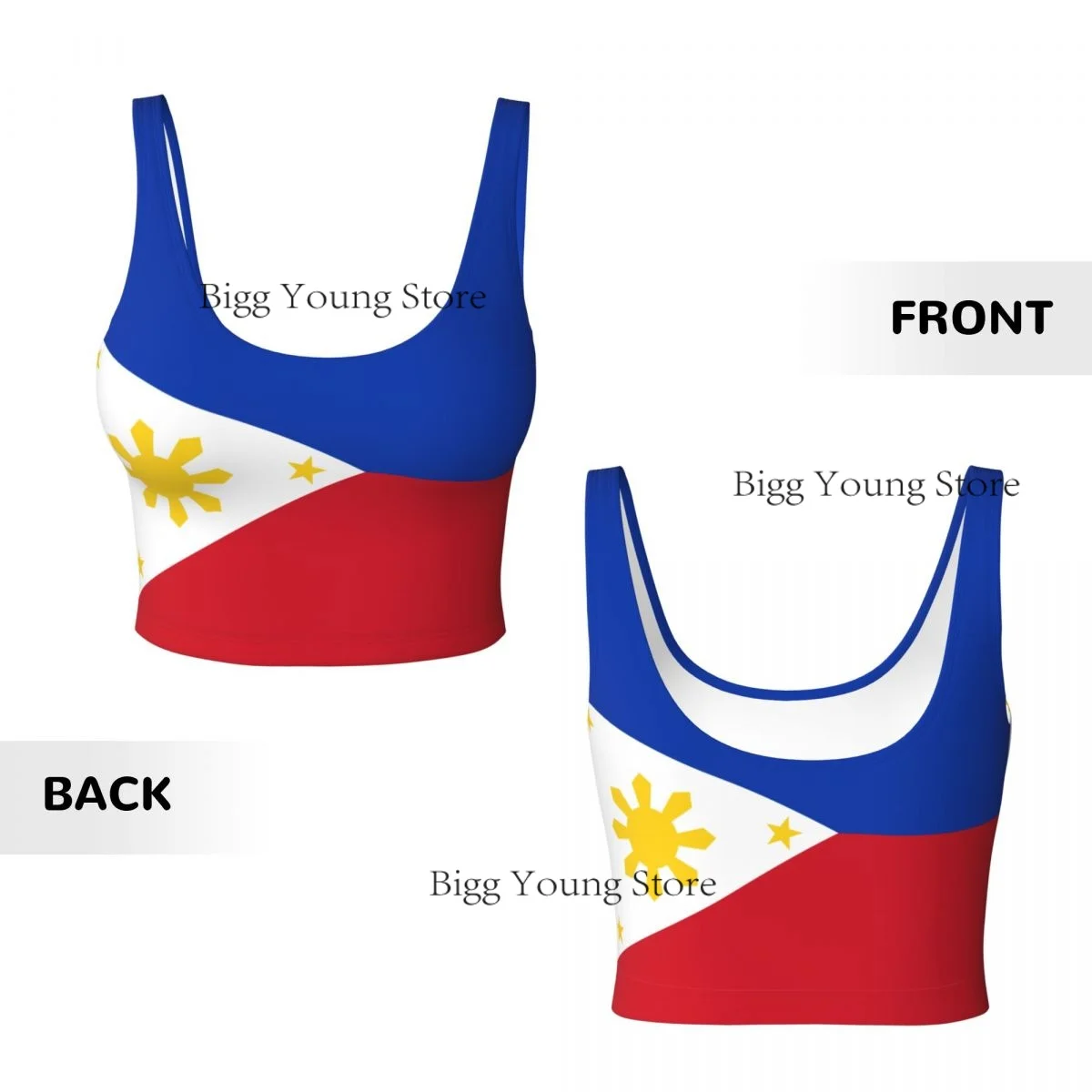 Gilet de Yoga pour femmes, haut court de sport, drapeau des Philippines, Streetwear, débardeur respirant pour entraînement