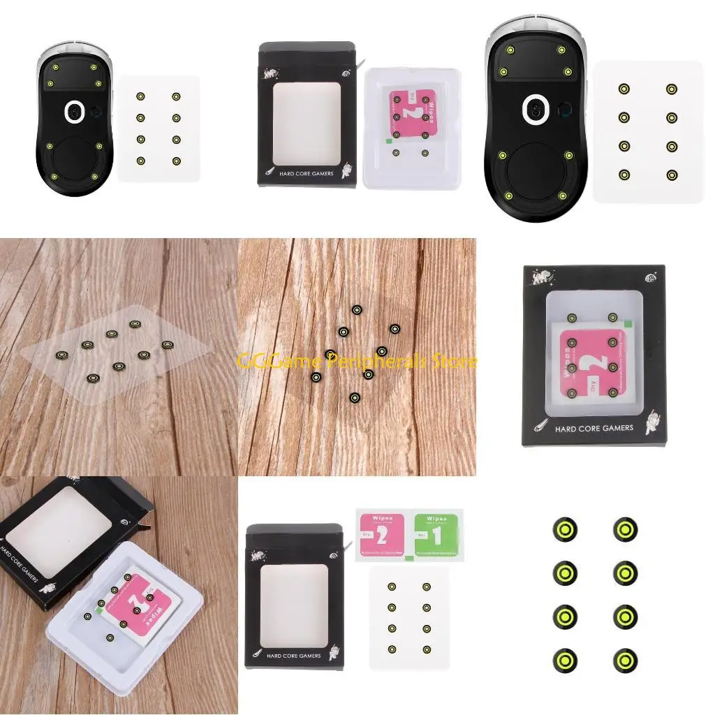 

U55B 1Set Universal Dots Glass Mouse Skates Mice Round Curved Edges Mouse Feet