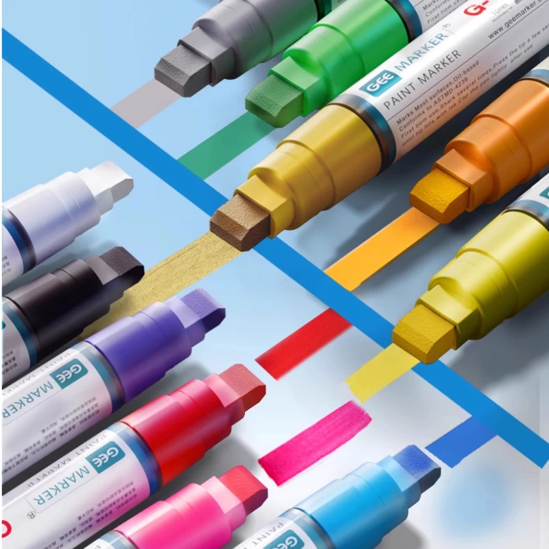 10/16mm Wide Head Paint Pen Oily Waterproof High Temperature Resistant Outdoor Wall Painting Hand-painted Graffiti Writing Mark