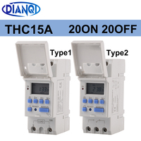 1pc Electronic Weekly 7 Days Programmable Digital Timer Switch Relay Control 220V 230V 8A 10A 16A Din Rail THC15A