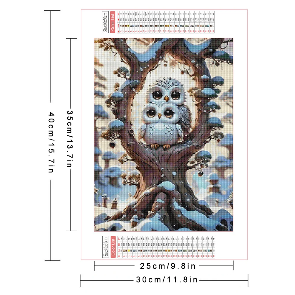 AZQSD Diamond Painting Dog Winter Animal Cross Stitch Sets Picture Rhinestones Mosaic Christmas Embroidery Owl Art Full Kits