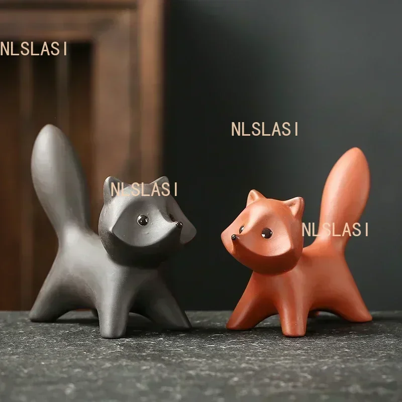 Little Fox Handmade Couple Tea Pet Purple Sand Can Raise Tea To Play Tea Set Ornaments