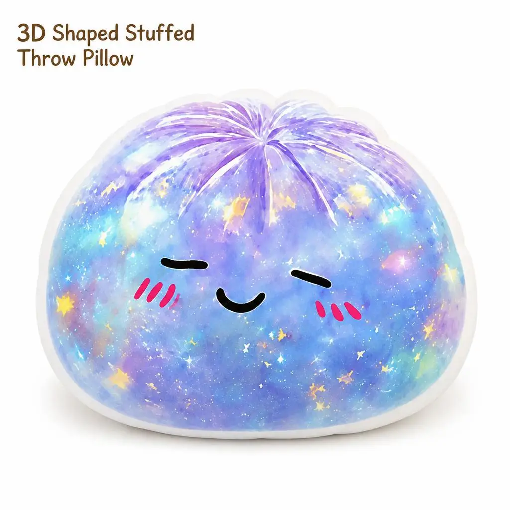 Dumpling Wink Blush Stars Kawaii Shaped Pillow Cushion Irregular Stuffed Throw Pillow Home Decor Gift Bedroom Sofa Decorative