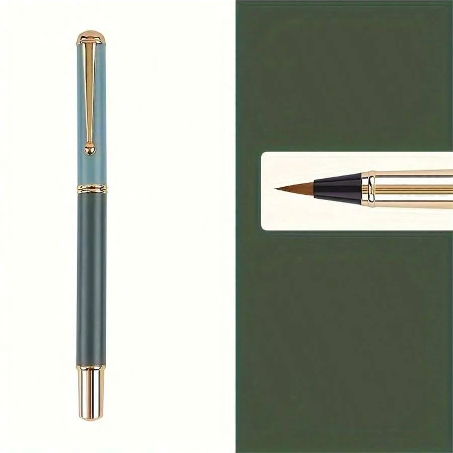 1 Stift mit sanfter Schreibfunktion und tragbarem Stiftgehäuse, 10 schwarze Tintenpatronen, geeignet für Anfänger zum Üben der Kalligraphie mit weichem Pinsel – Detail 8