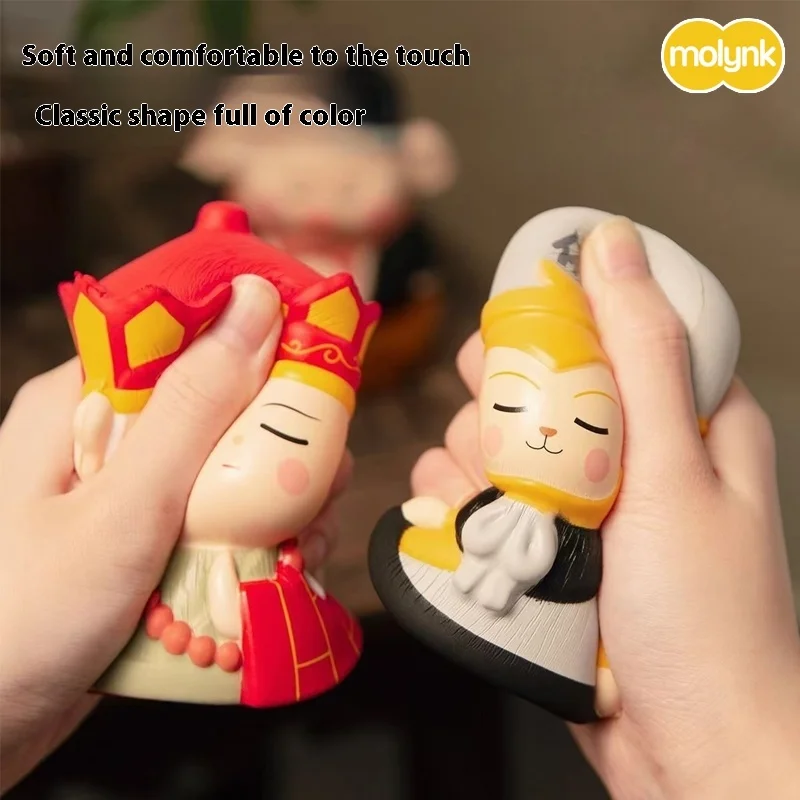 Oryginalne zabawki Anime Journey to the West Slow Rebound Kawaii Figurka akcji Gadżet antystresowy Figurki kolekcjonerskie Zabawki Prezenty