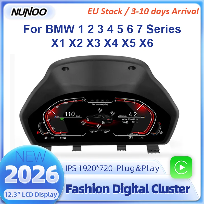 Image of Für BMW 1 2 3 4 5 6 7 Serie X1 X2 X3 X4 Digitales Instrumenten-Dashboard Cluster F10 E90 E60 F20 Tachometer Instrumententafel