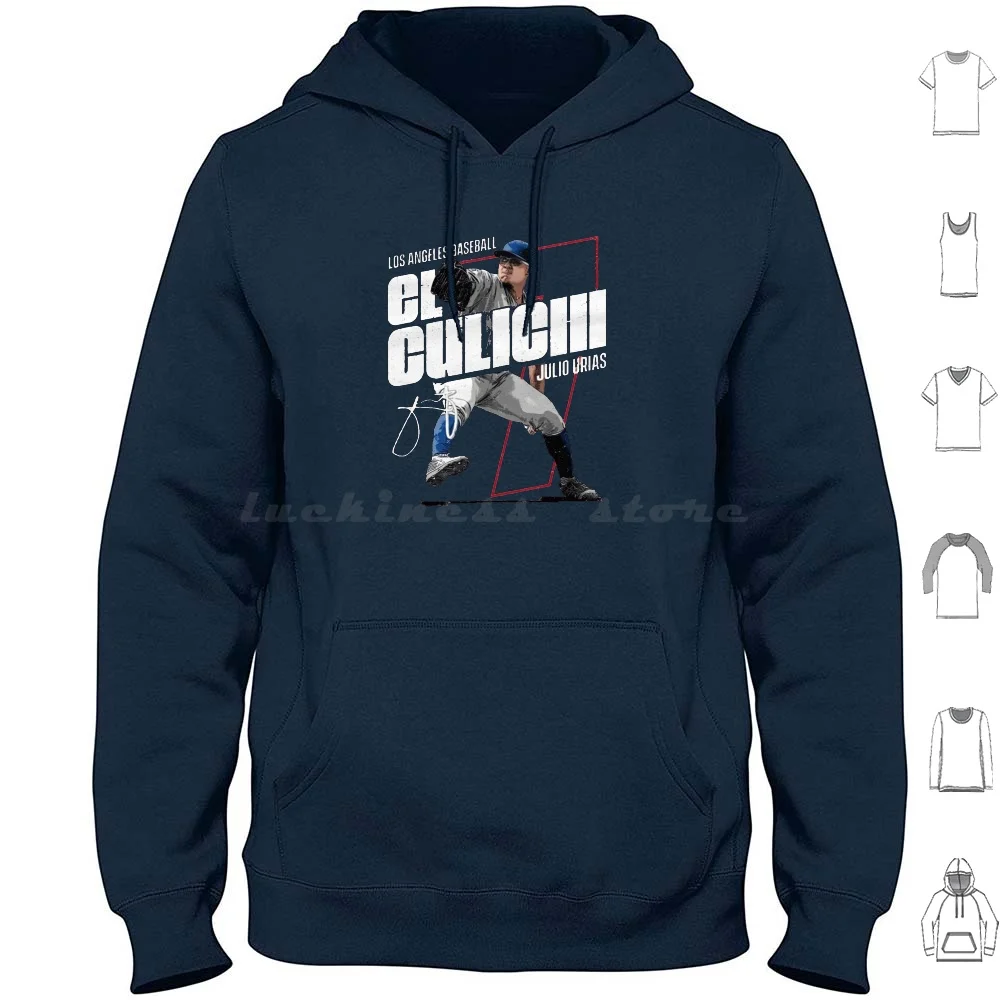 Julio Urias El Culichi Hoodies Manga Longa Julio Urias Julio Urias Beisebol Los Angeles La Califórnia Cali Home Run