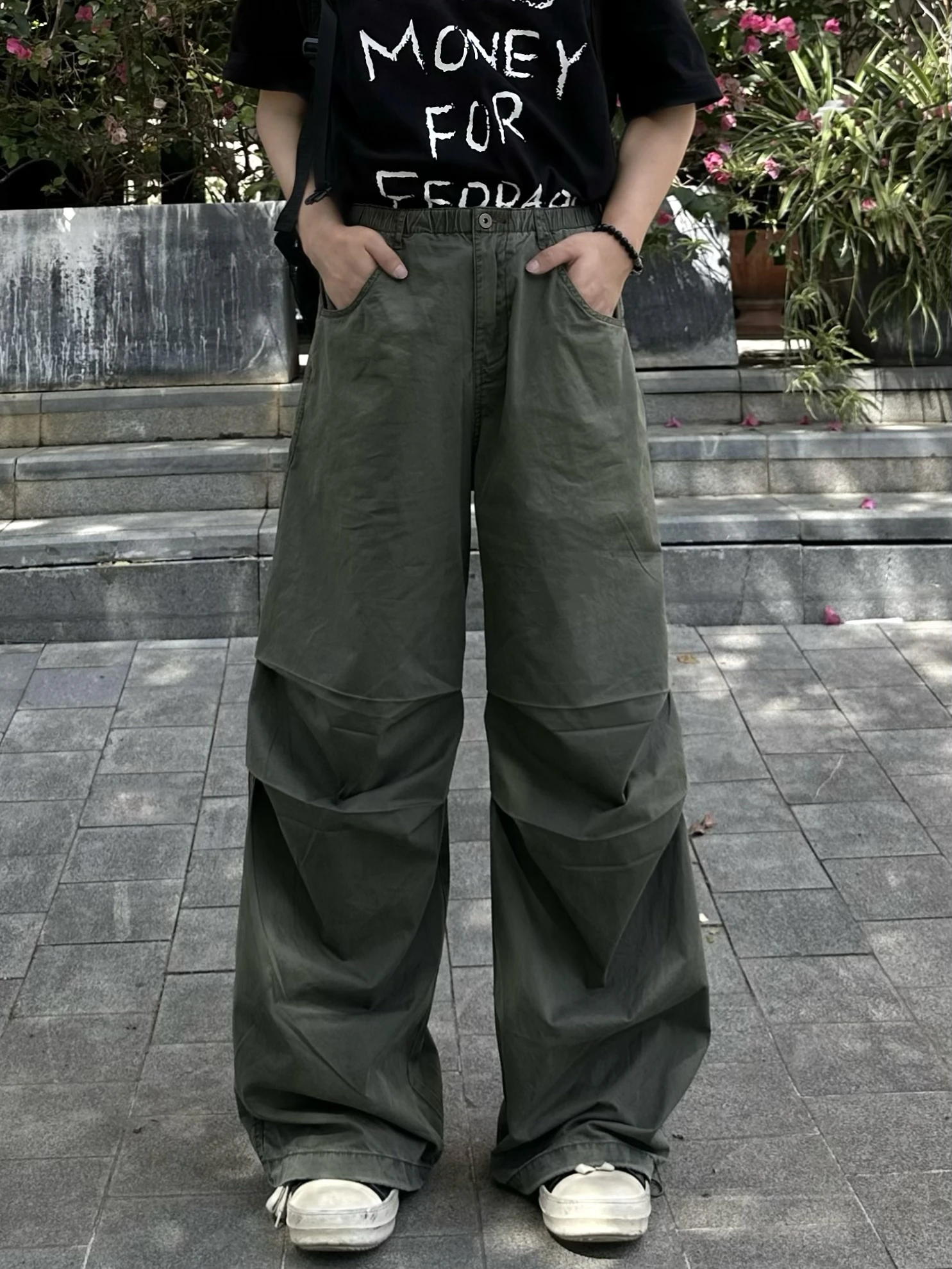 

Tequel American Retro Street Paratrooper Work Pants Men's Loose Casual Wide Leg Long Trousers ex Straight Loose Casual Pants