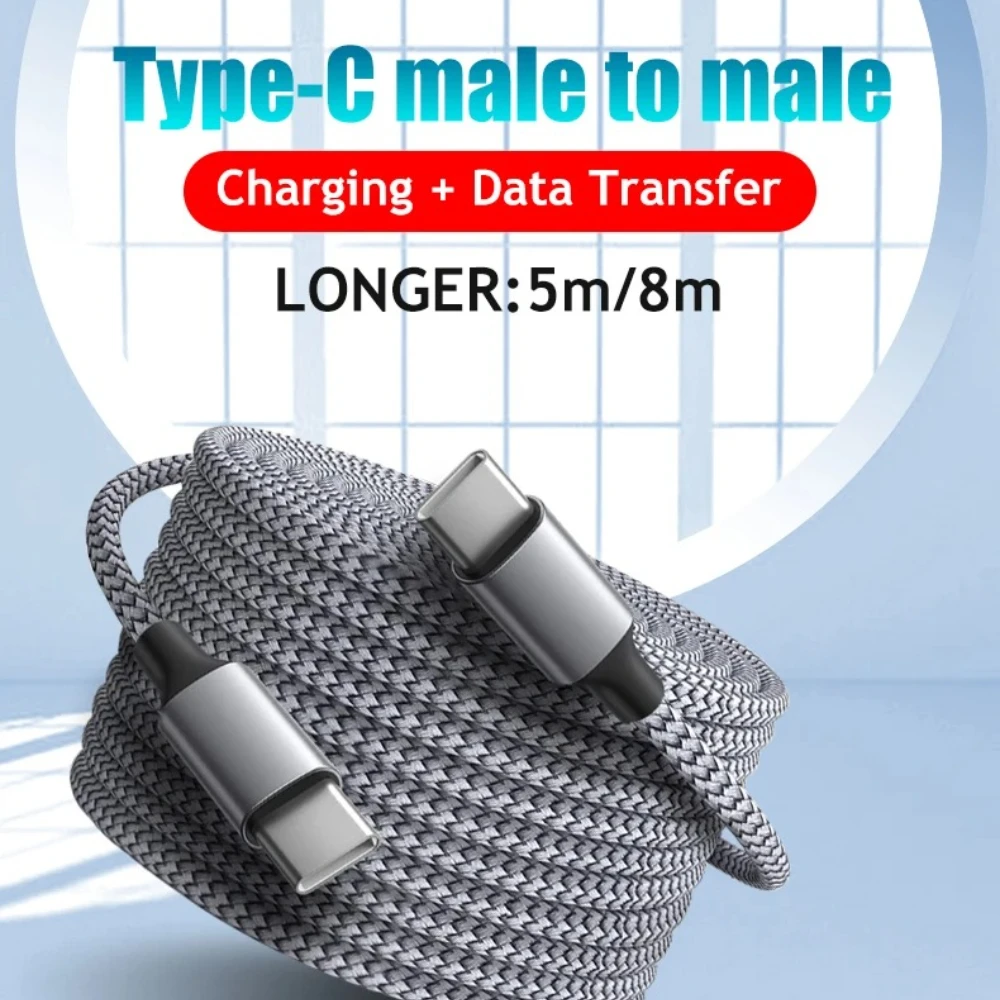60W 1m/2m/3m/5m Dual-head Type-C Fast Charging Data Cable Mobile Phone Accessories Data Transmission for Samsung Huawei Millet