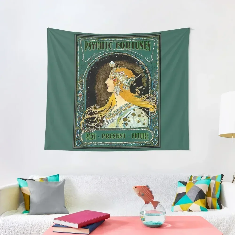 

PSYCHIC FORTUNES : Vintage Gypsy Fortune Teller Advertising Print Tapestry Wall Decoration Home Decor Aesthetic Tapestry