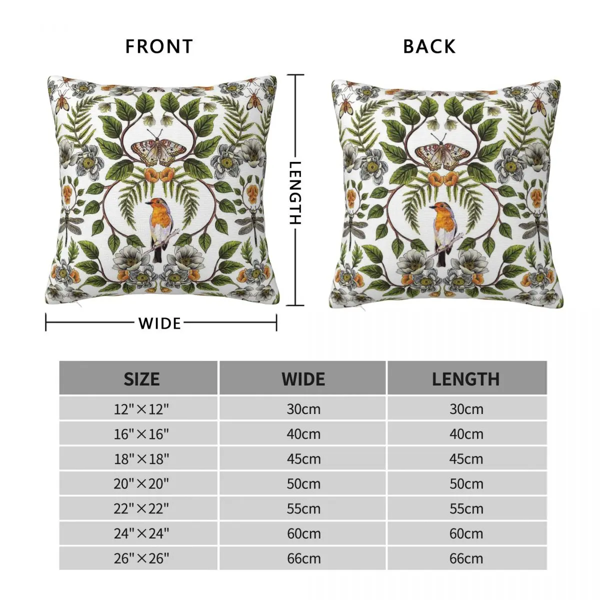 Spring Reflection Dragonflies Flowers Square Pillowcase Polyester Linen Velvet Printed Decor Pillow Case Bed Cushion Cover 18