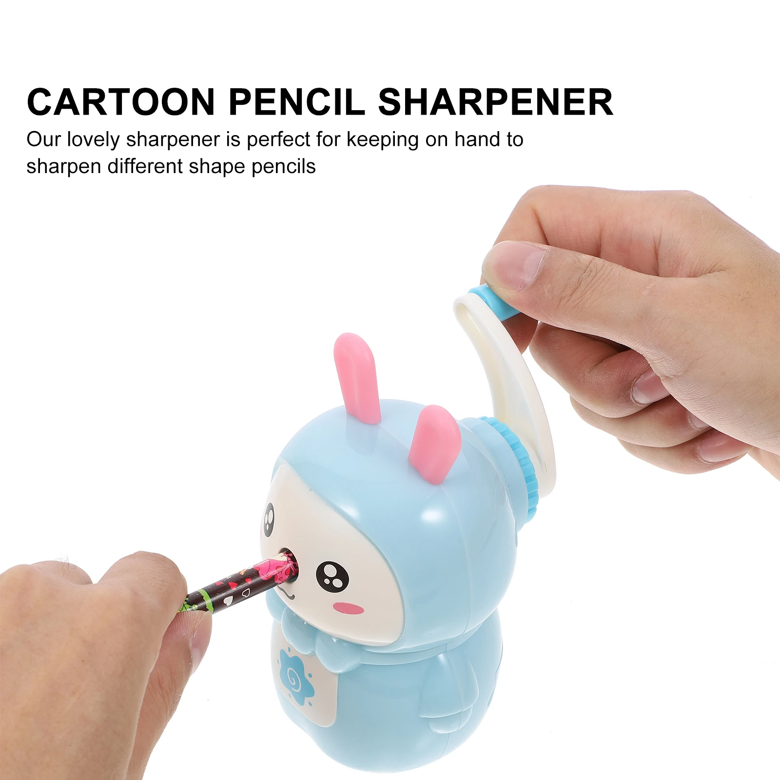 

Pencil Sharpener Students School Supplies Rabbit Shape Blue Cartoon Stationery Automatic Desk Office Gift Kids Toy