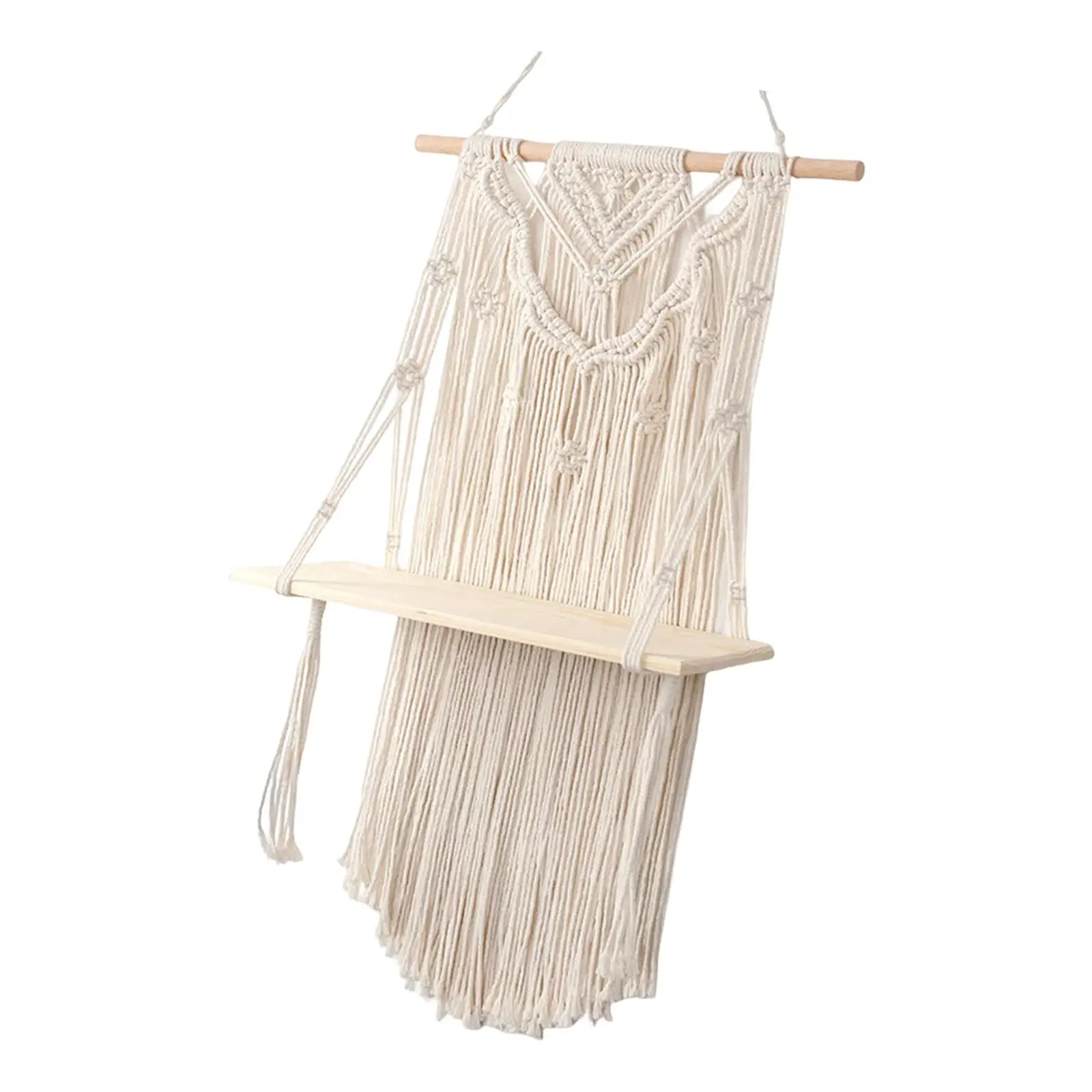 Woven Tapestry Tassel Wall Hanging Decoration Storage Rack Living Room Craft