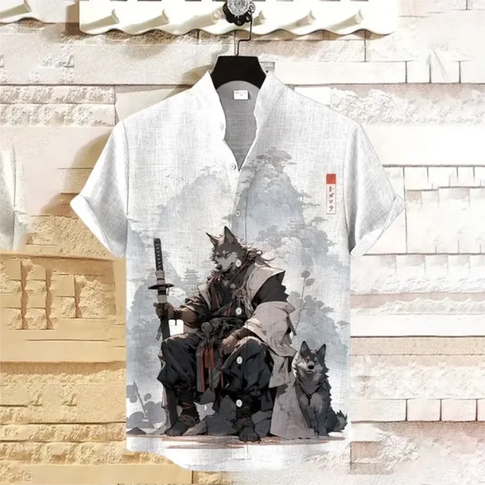 2024 New 3D Printed Trendy Shirts Fashionable Loose Outdoor Street Shirt Interesting Fashionable Tops With Chinese Style Element