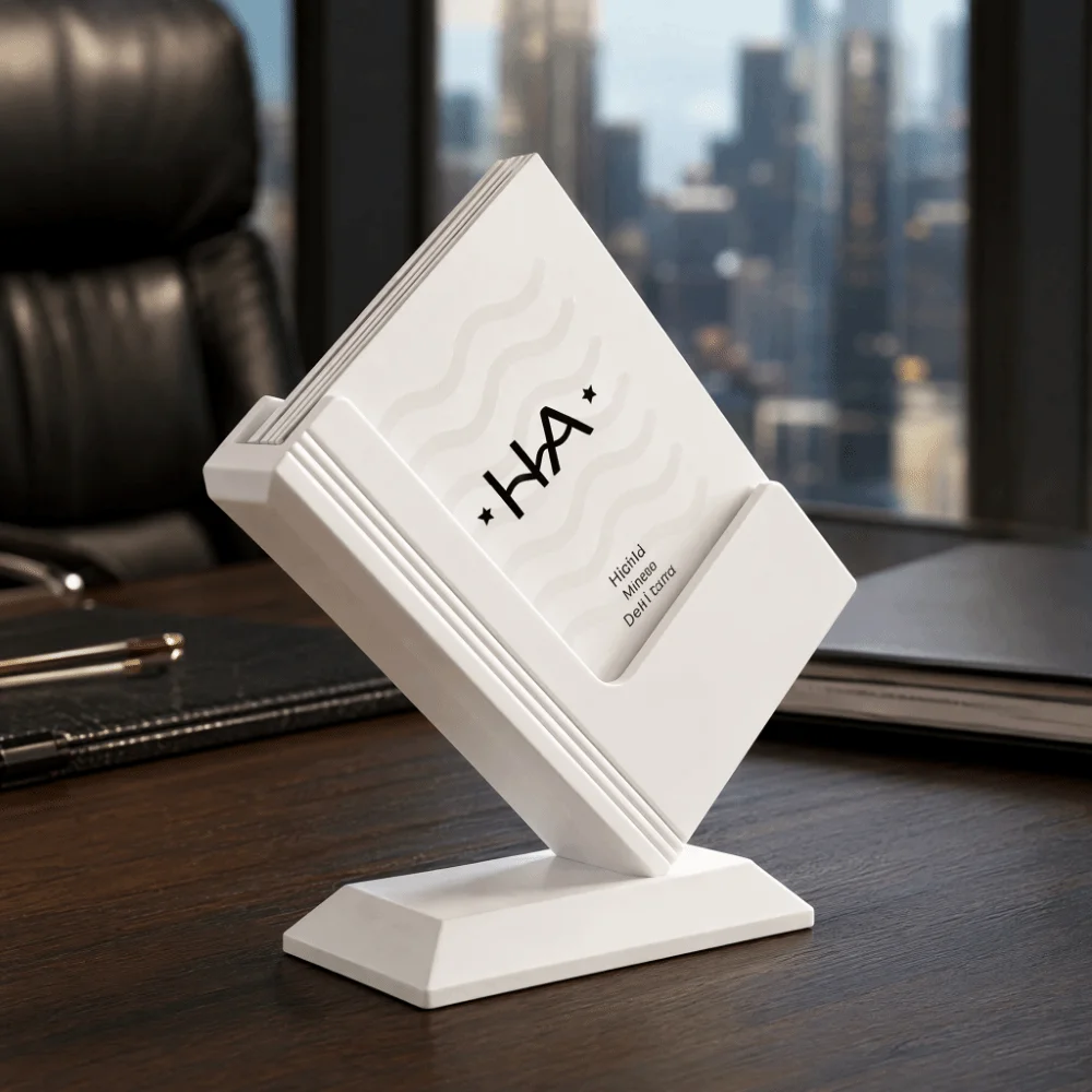 Synthetic Resin Business Card Holder Desktop Placement Smooth Surface Card Display Rack Solid Structure Desktop Card Organizer