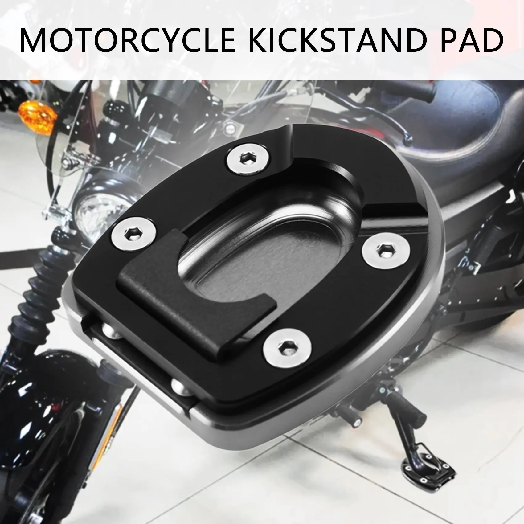 Kickstand Enlarger Extension Plate Side Stand Extension Pad for Vespa GTS GTV 300 GTS300 Super Tech Hpe 2019 2020 Silver