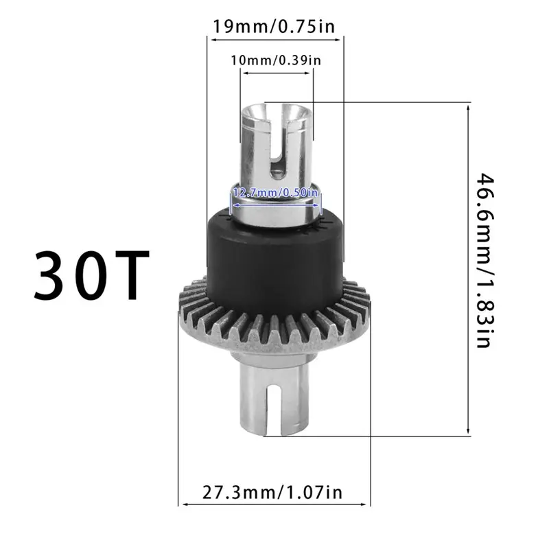 Differential Gearset In Metal Gear For 16889 16889B 1/16 RC Car- Upgrade Components Accessories