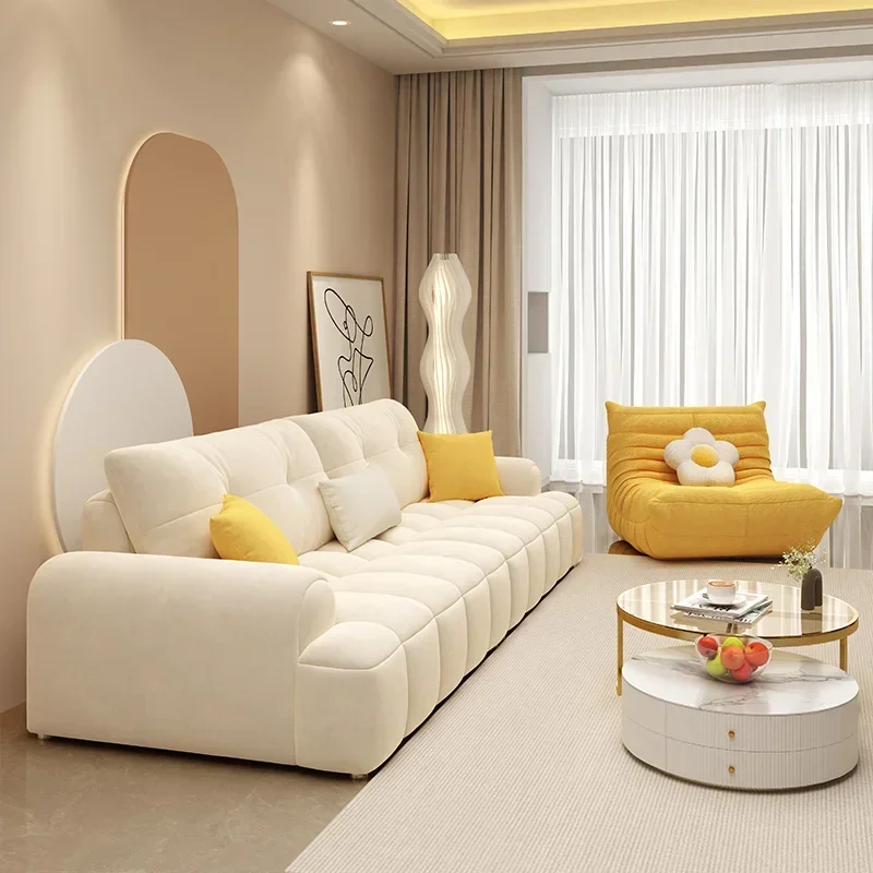 

Wooden Glamour Living Room Sofas Filler Minimalistic L Shape Nordic Sofas Lazy Lounge Puffs Couch Wohnzimmer Furniture Home