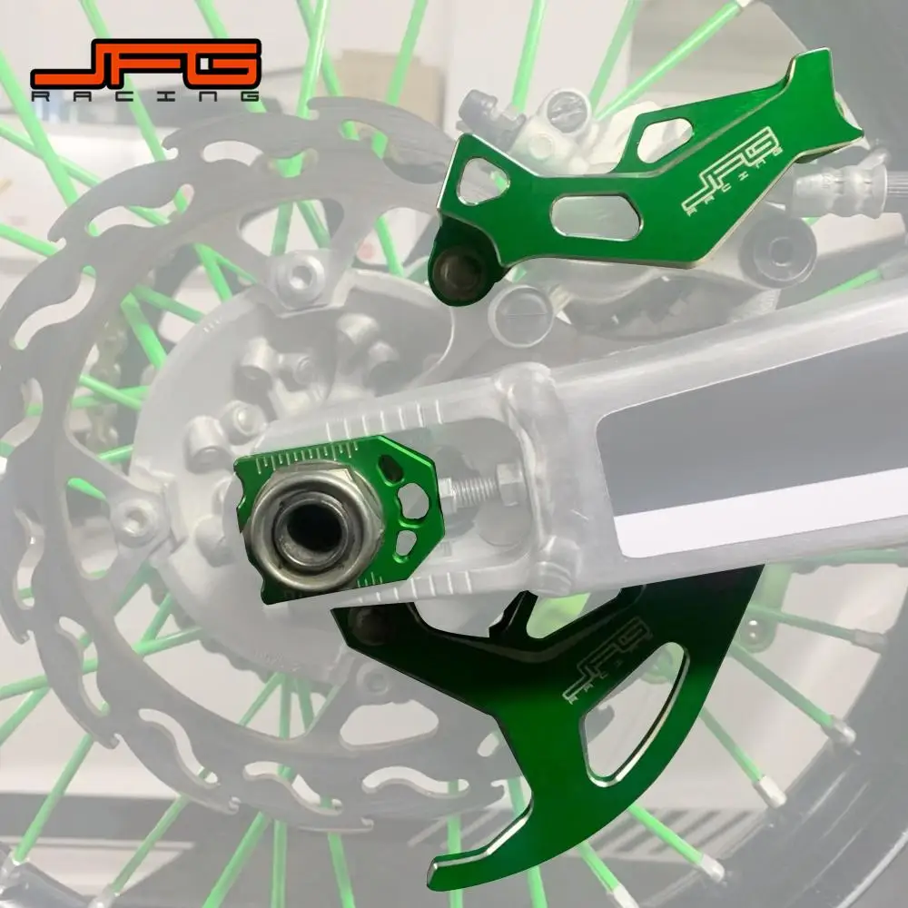 Rear Brake Disc Caliper Guard Cover Protector Axle Block Sets For Kawasaki KX250F KX450F 250 450 KLX450R Motorcycles Parts CNC