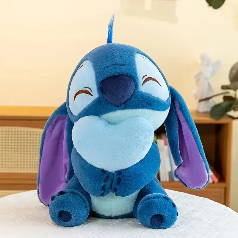 Anime Cartoon Disney Pink Lilo & Stitch Angel Pink Heart Doll  Plush Toy Soft Stuffed Kawaii Children\'S Birthday Xmas Gift