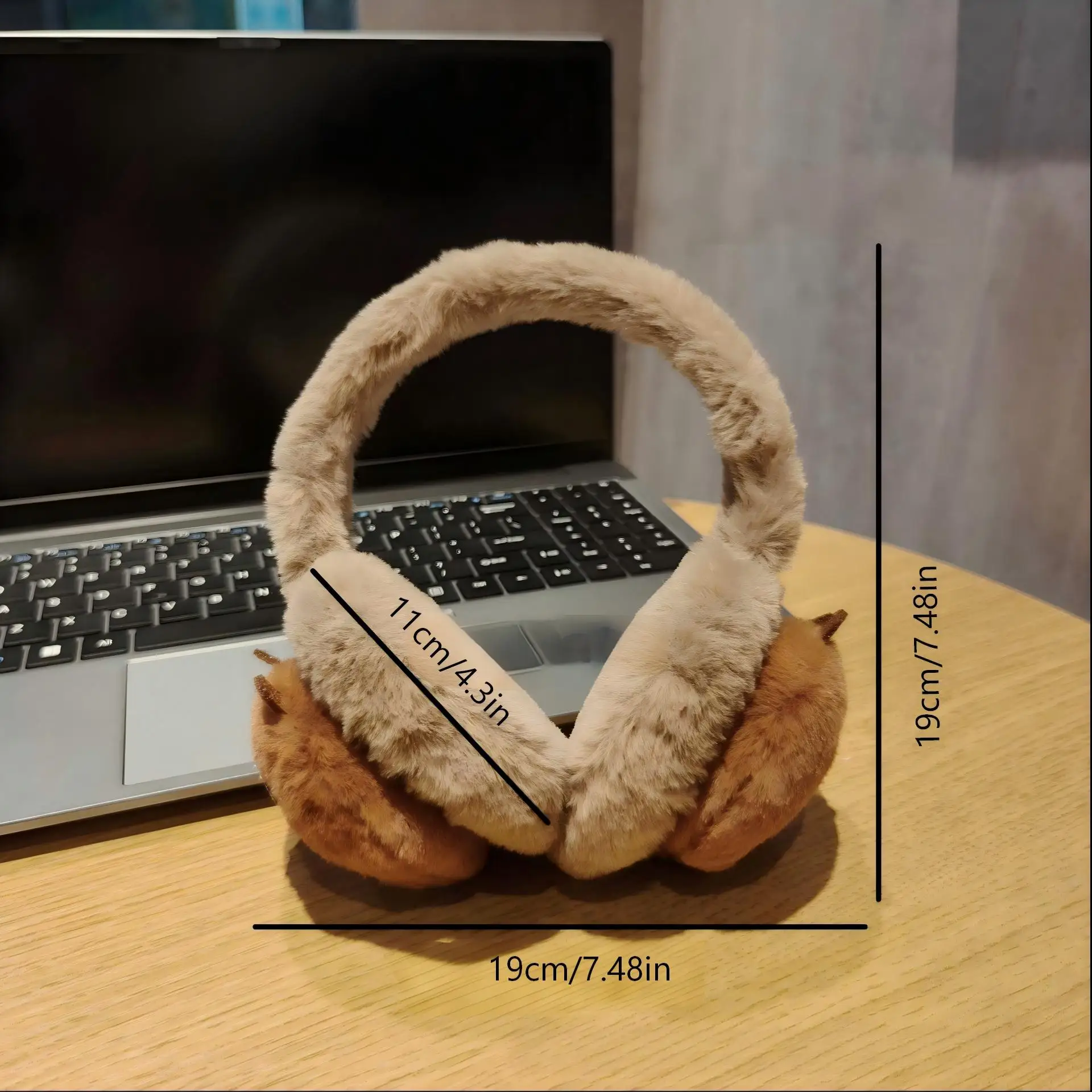 1 Piece of Cute Autumn and Winter Plush Earmuffs in Bear Shape, Foldable and Warm, a Must-Have for Students to Protect Against the Cold in Autumn and Winter, Suitable for Daily Commuting/Holiday Gifts