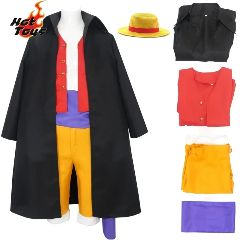 HN8 أنيمي القرد D لوفي تأثيري وانو البلد زي خندق معطف وأنواع قبعة كيمونو الدعاوى هالوين حفلة الكرتون Uniform8...Gf